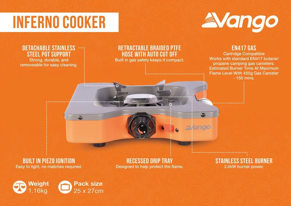 Vango Inferno Single Burner Gas Cooker