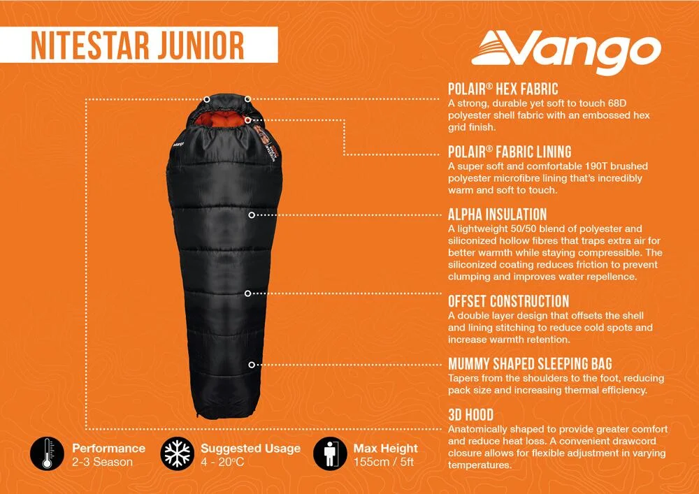 Vango Nitestar Alpha Junior Sleeping Bag - Image 5