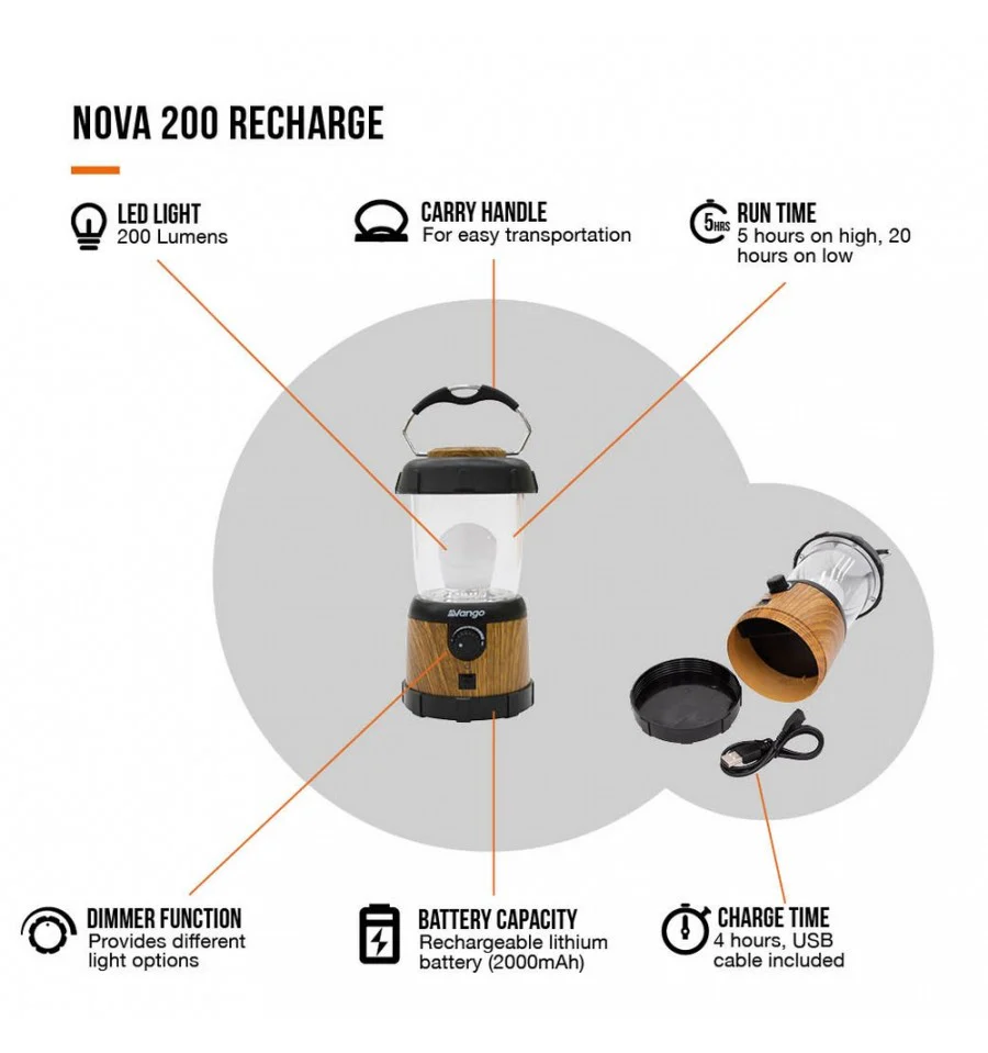 Vango Nova 200 Rechargeable USB Lantern - Image 5