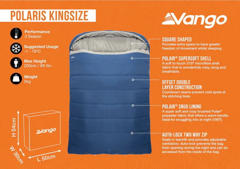 Vango Polaris Kingsize Double Sleeping Bag - Image 12