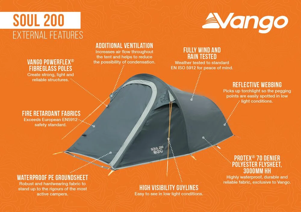 Vango Soul 200 Lightweight Tent Peridot Green - Image 3