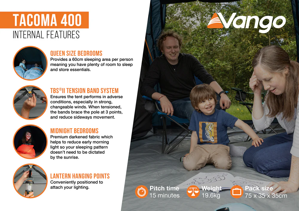 Vango Tacoma 400 Poled Tent Package - Image 7