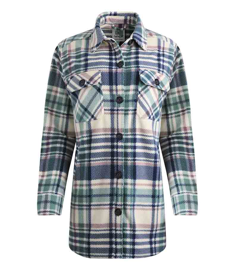 Weird Fish Ladies Autumn Oversized Check Fleece Shacket - Image 5