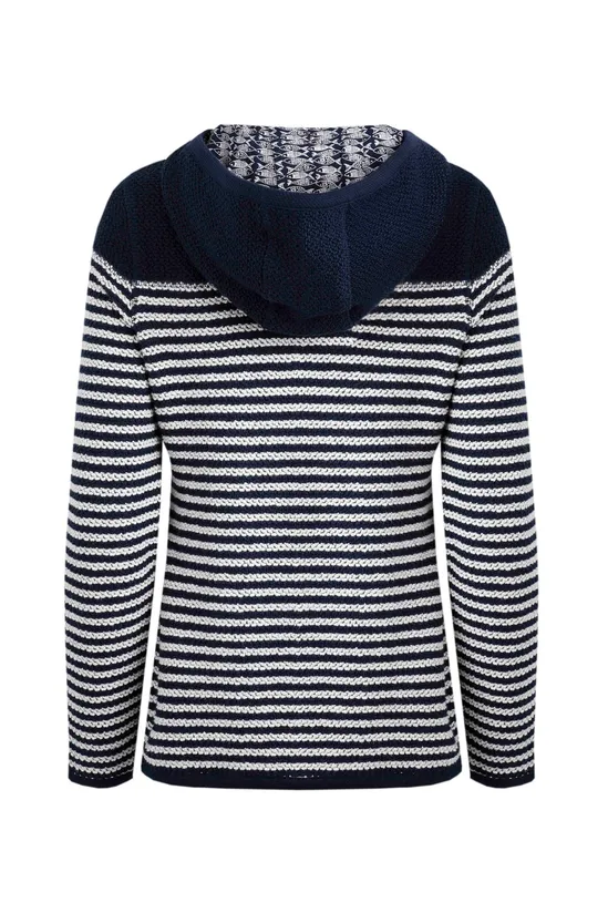 Weird Fish Bianca Full Zip Stripe Eco Macaroni Hoodie Navy - Image 2
