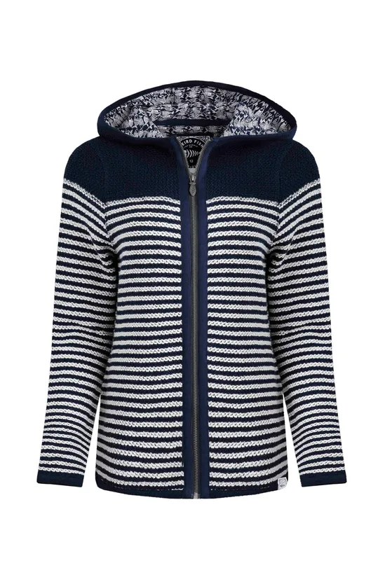 Weird Fish Bianca Full Zip Stripe Eco Macaroni Hoodie Navy - Image 3