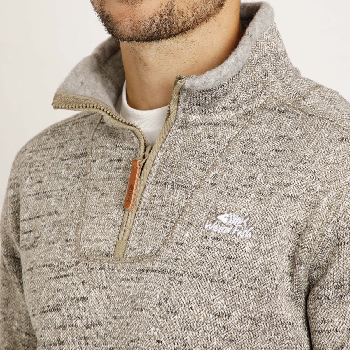 Weird Fish Robins 1/4 Zip Heringbone Soft Knit Pullover - Image 5