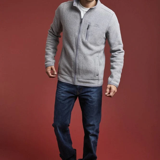 Weird Fish Rossten Eco Full Zip Grid Fleece Cement - Image 3